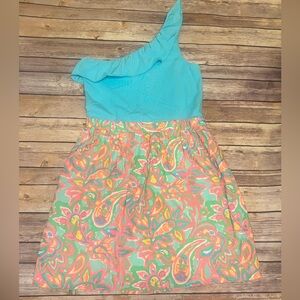 EUC Lilly Pulitzer Dionne Dress Size Medium sand bar blue make a splash